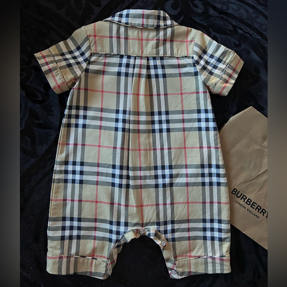 Burberry Vintage Check Stretch Cotton PlaySuit - Picture 2 of 5